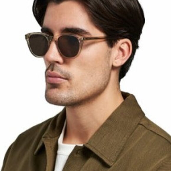 Saint Laurent SL401 007 Sunglasses Green Square Frame, Brown Lenses - Picture 2 of 11